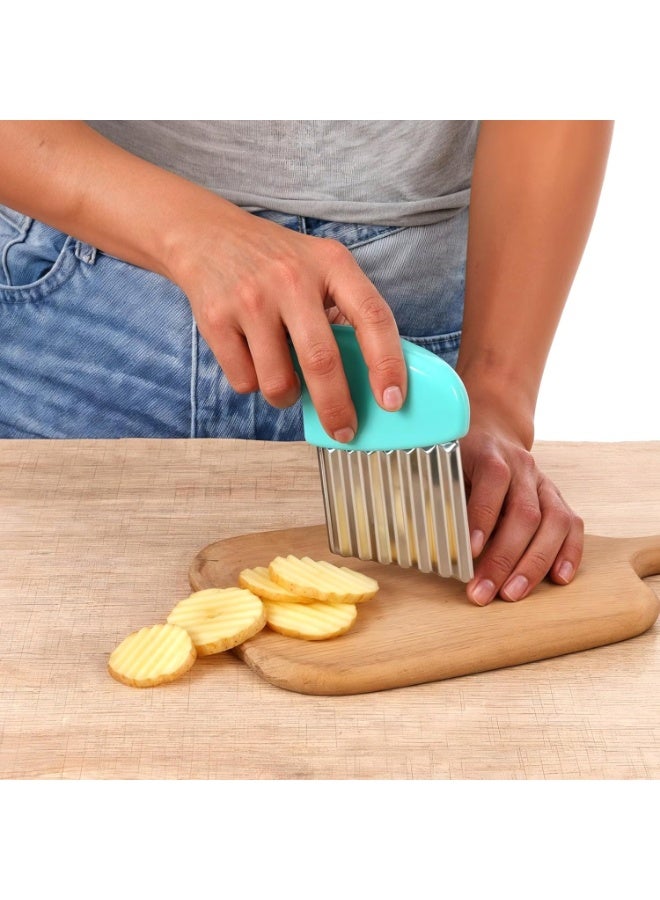 Crinkle Cutter Knife – Stainless Steel Wavy Vegetable & Fruit Slicer for Potatoes and French Fries - Image 4